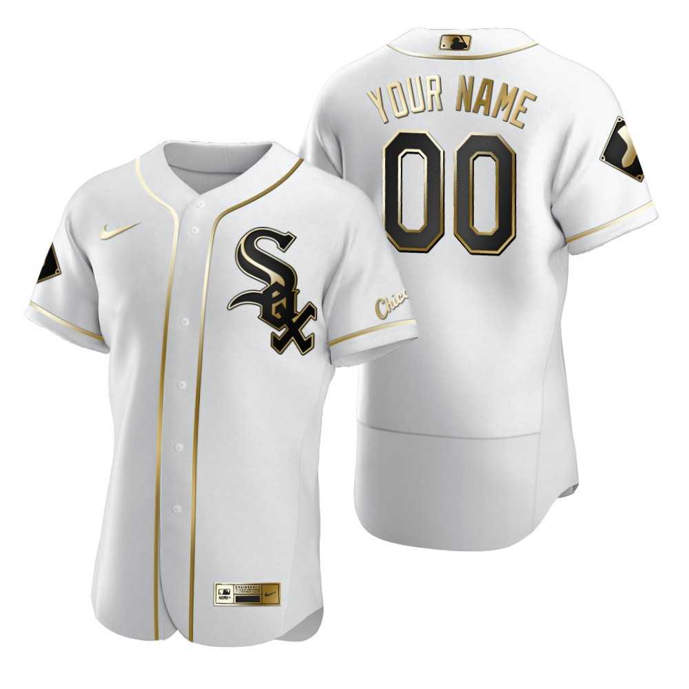 Chicago White Sox Customized Nike White Stitched MLB Flex Base Golden Edition Jersey,We sell and wholesale Chicago White Sox Customized Nike White Stitched MLB Flex Base Golden Edition Jersey on line form chian!